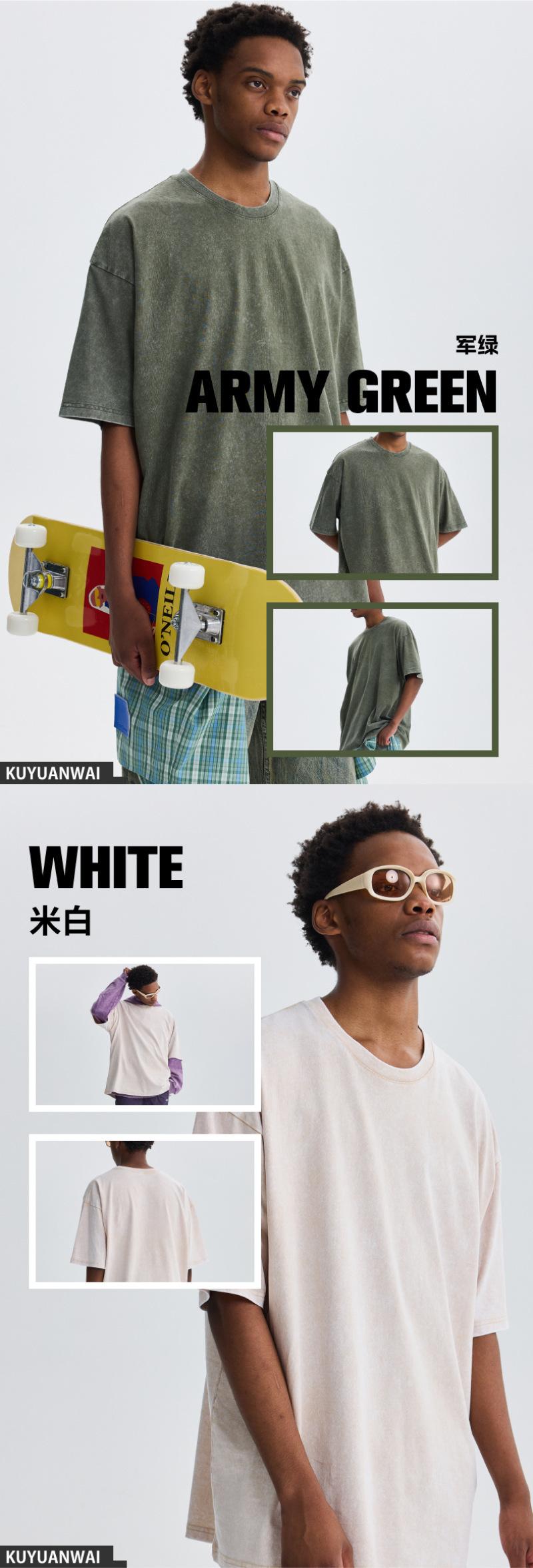 Oversized T-shirts for Men Gym Vintage Heavyweight T-shirts Cotton Workout Acid Wash Baggy Tees Half Short Sleeve Summer Top Casual Loose Fit Solid Streetwear Comfortable Tees