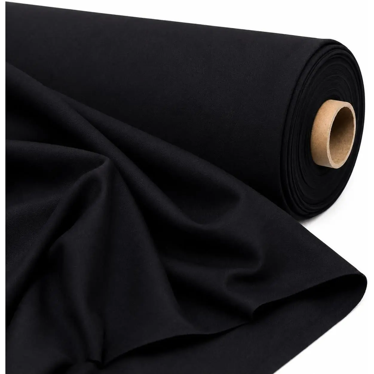 60" Wide Black Premium Cotton Blend Broadcloth Fabric - Lightweight Smooth Durable Soft Wrinkle-Resistant Dress Shirt Bed Sheet Home Decor Craft Sewing Fabric (2 Yards)