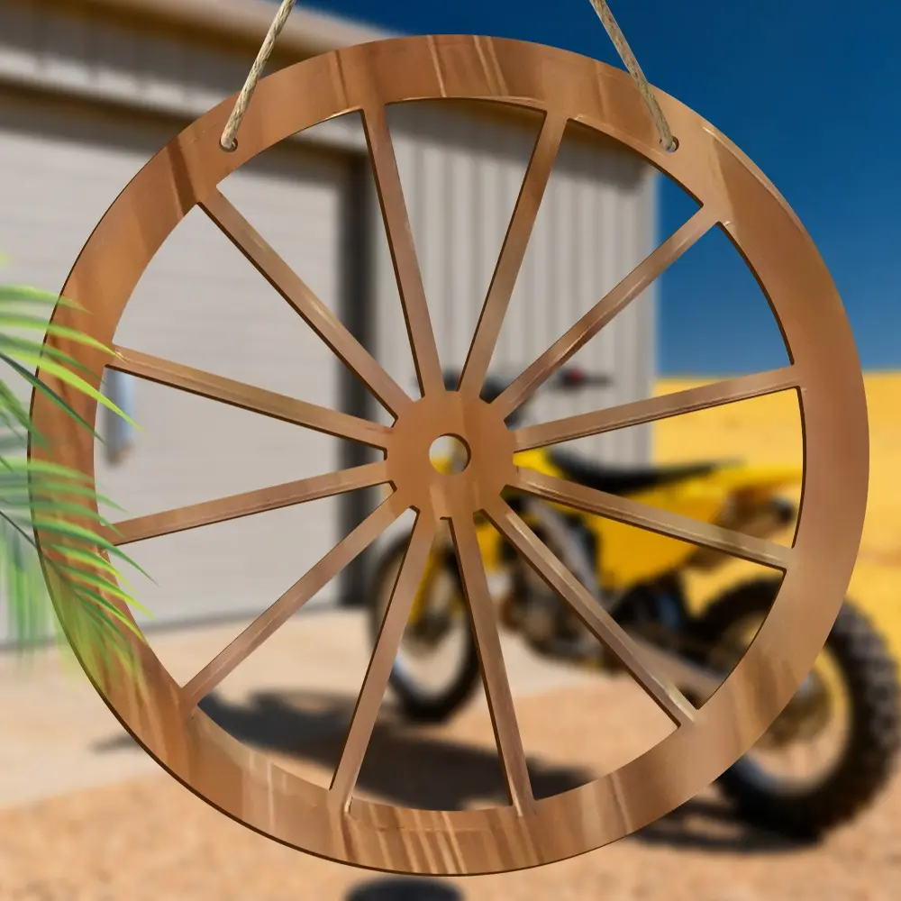 Wooden Carriage Wheel Decorations, Vintage Carriage Wheels for Bars, Garages, Indoor/outdoor Western Style Decoration, Outside Hanging, Home Decorative Ornament, 6/2/1 Pieces