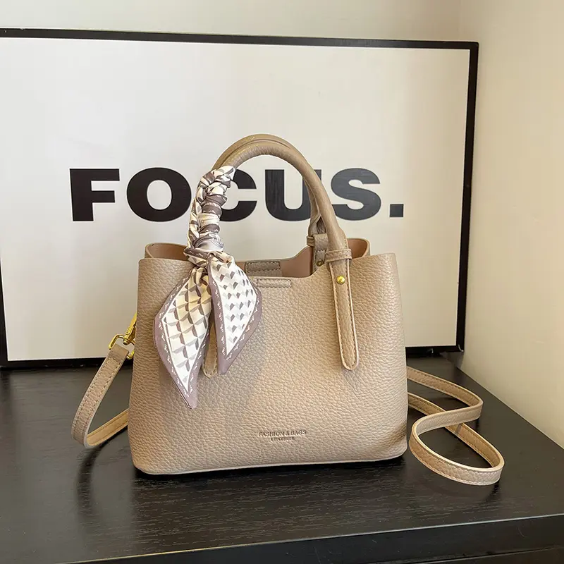 Women's 2026 Mini Top-Handle Tote Bag - Silk Scarf Decor, Elegant, Sporty Chic, Textured Look, Crossbody Strap Gym Bag for Daily Work, Daily Use, Gym Bags