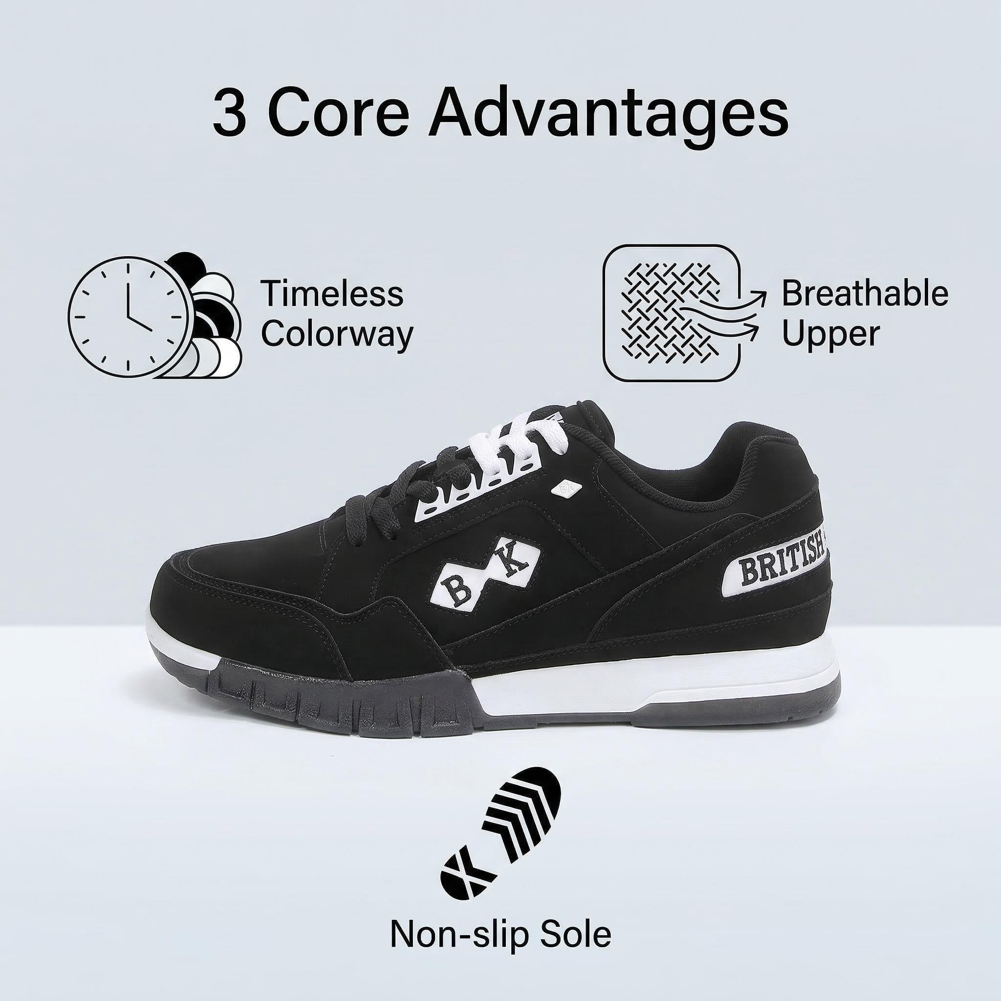 British Knights White Sneakers for Men Clean Minimalist Shoes for Daily Outfits, Casual Looks BK Everyday Trainers Sneakers for Work Affordable White Sneakers Men