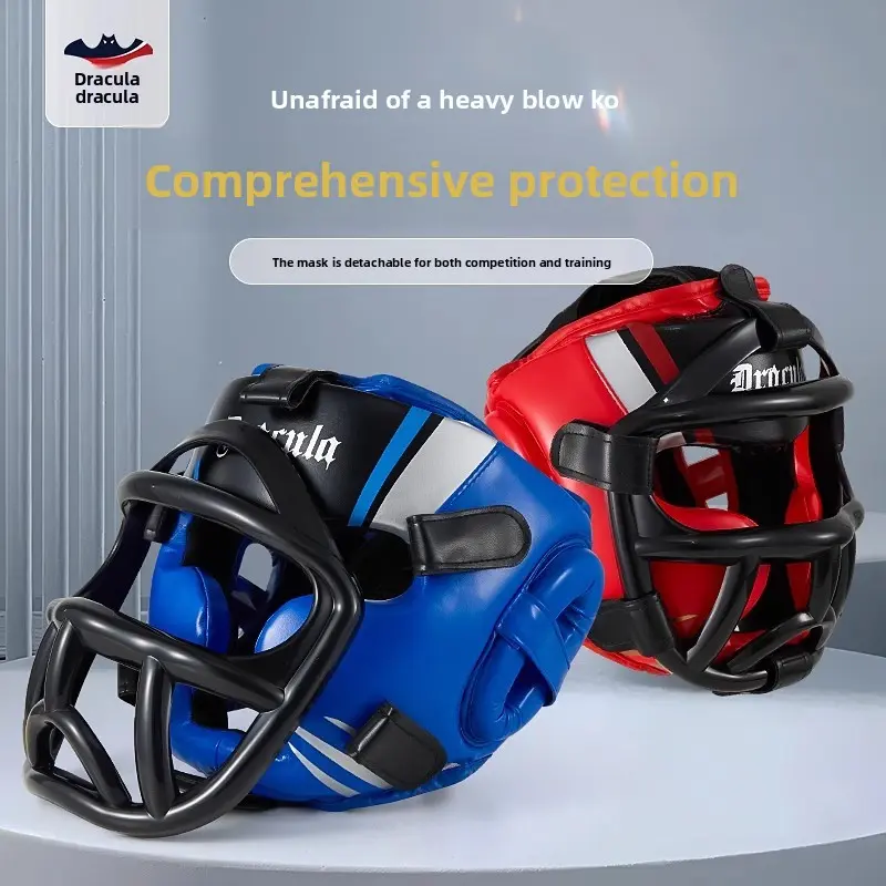 Helmet visor for Sanda boxing, head protection for adults and children, universal for combat sports, Muay Thai, Taekwondo training headgear
