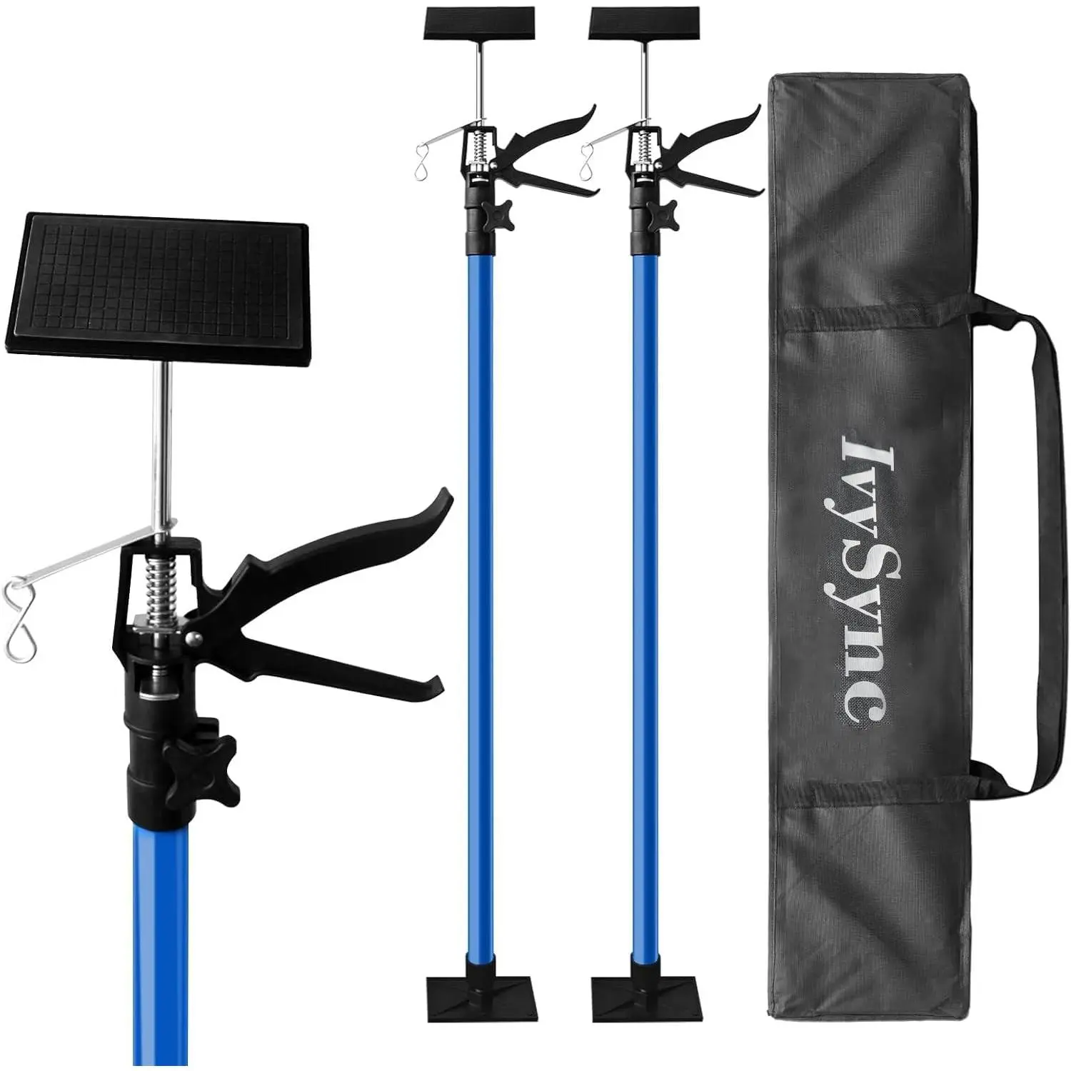 Cabinet Jack for Installing Cabinet & Drywall, Adjustable 3rd Hand Support Pole 45-114 inch, Steel Lift Jack Supports 154 lbs, 2 Pack with Bag (Dodger Blue)
