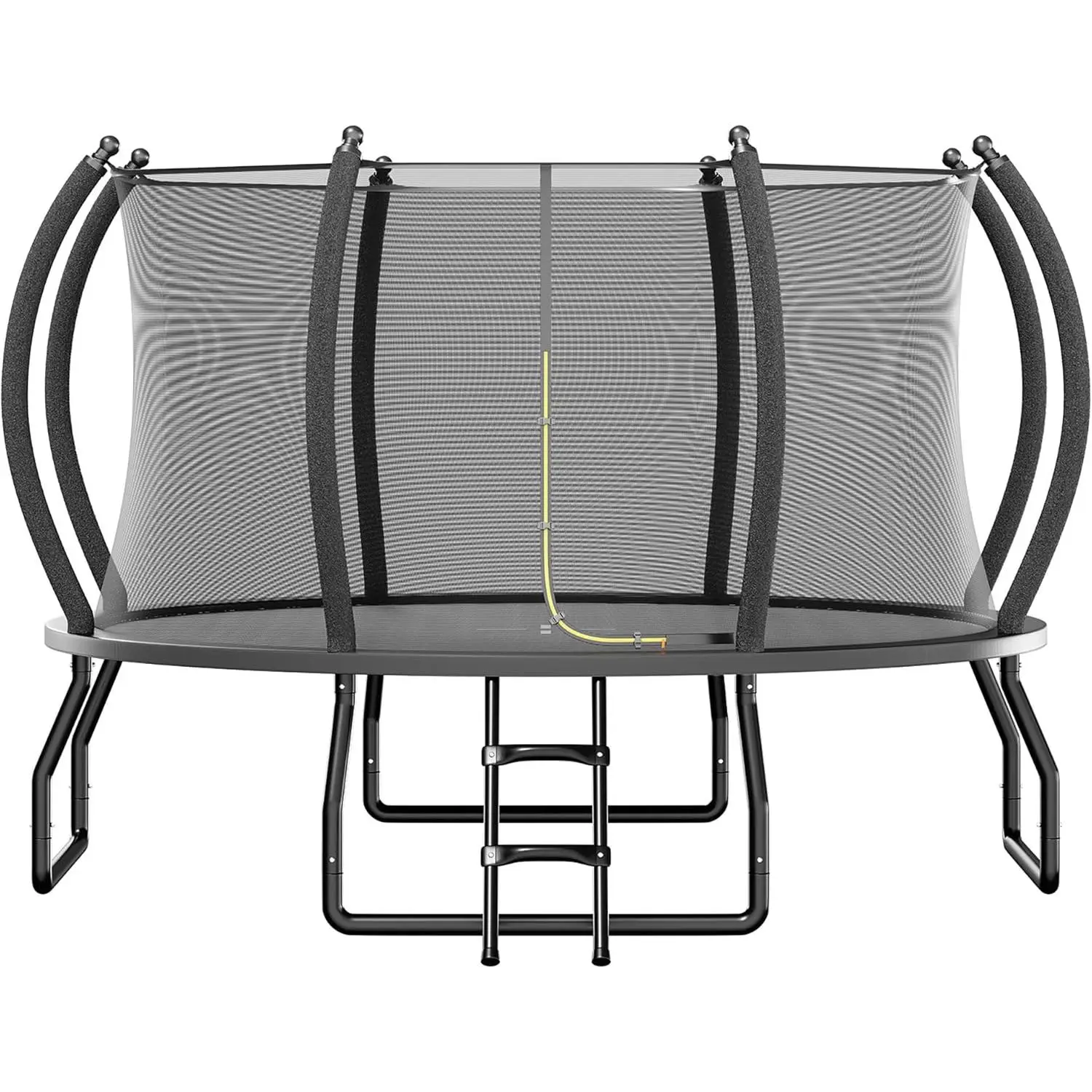 8FT 10FT 12FT 14FT 15FT 16FT Outdoor Trampoline with Enclosure Net and Ladder, Recreational Trampolines for Kids and Adults, Quick Connect Frame, ASTM Approval
