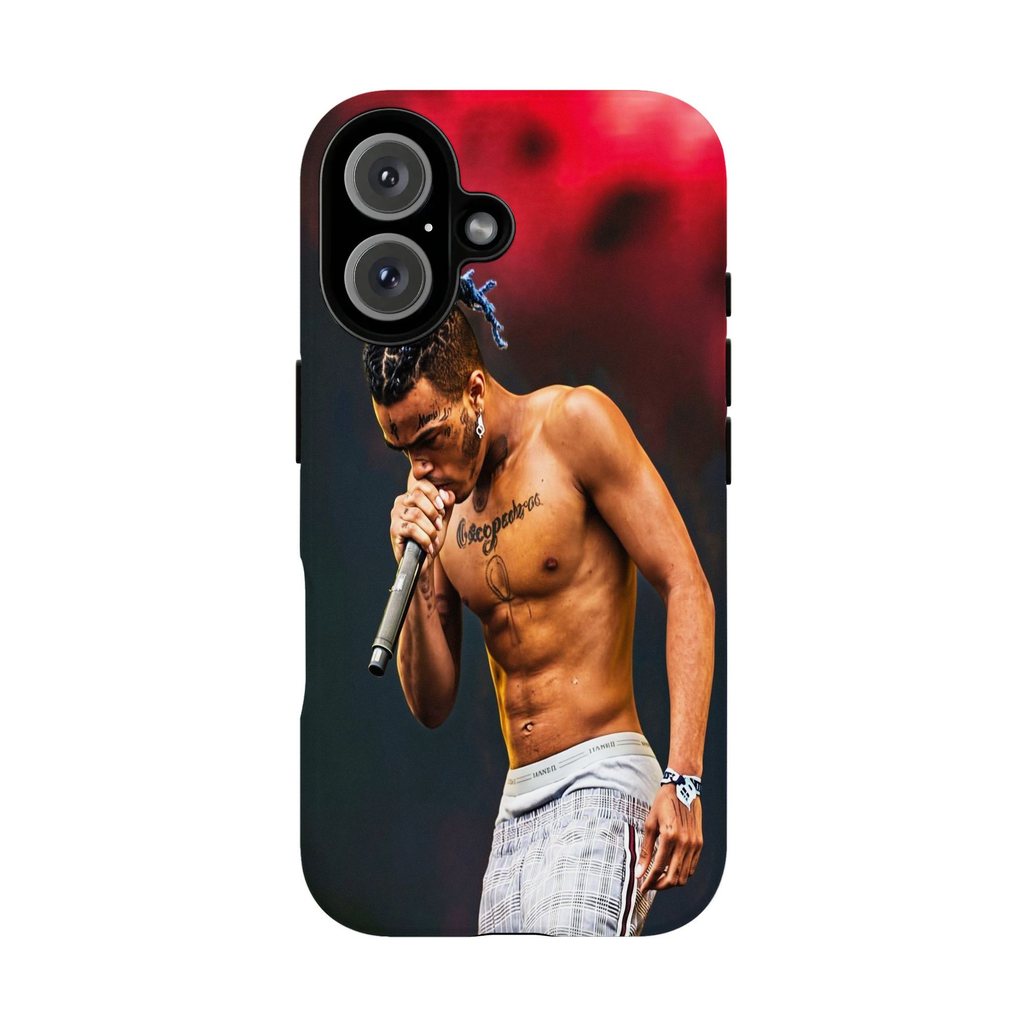 XXXTentacion-Themed 2-in-1 Film-Style Phone Case — Compatible with iPhone 12, 13, 14, 15, 16, 17 Series — Glossy Finish, Drop-Resistant, and Fade-Resistant Protective Cover