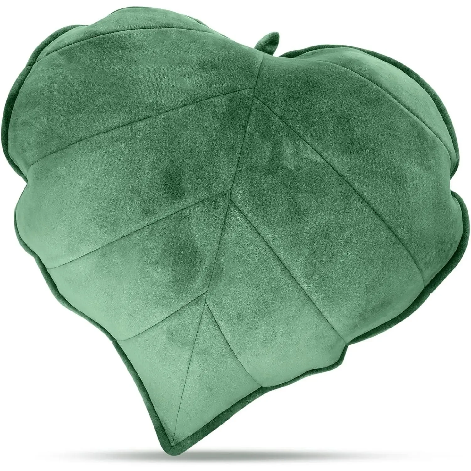 Leaf Shaped Throw Pillow Cushion 20 x 20 Inch 3D Plant Leaf Pillow Cute Decorative Soft Plush Cushion for Plant Lovers Gift Bedroom Sofa Couch Car Living Room Home Decoration Favor, Dark Green