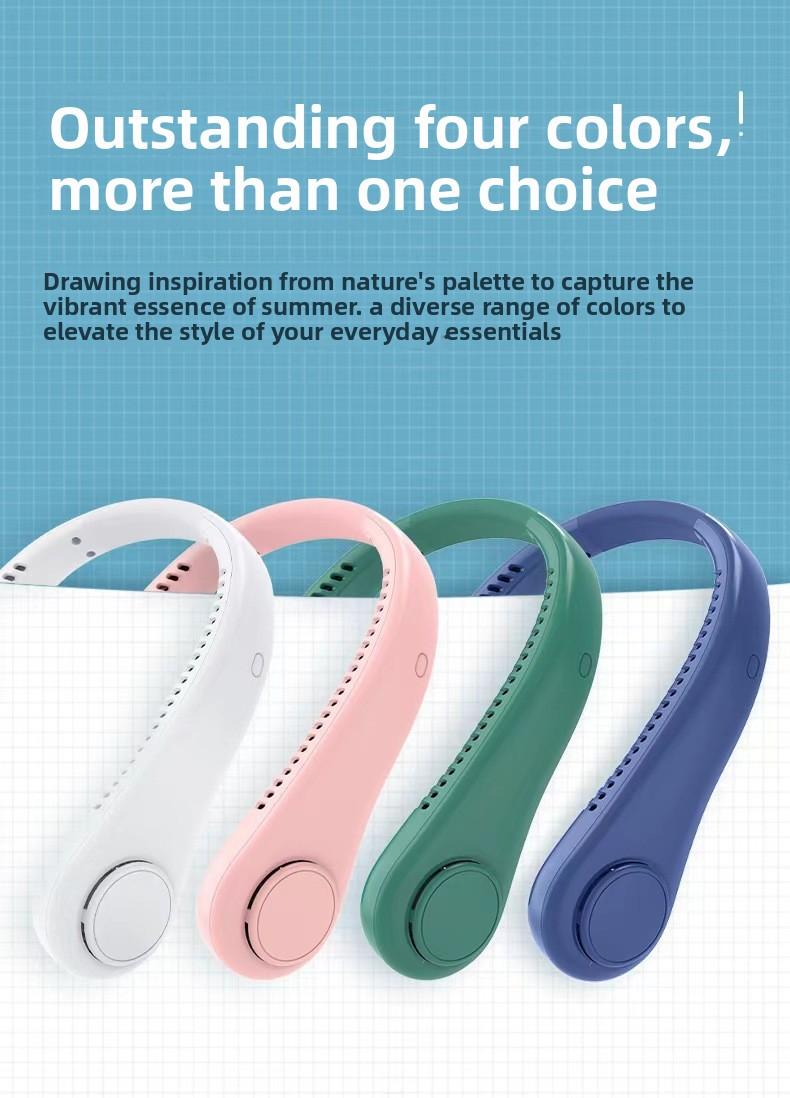 Three-speed adjustable neck fan, outdoor high-endurance portable universal USB hands-free neck fan