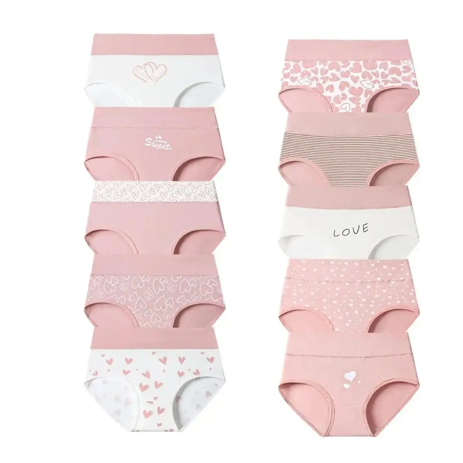 Women's Plussize 4/6/8-Pack 4pcs-a Pure Cotton High-Waisted Tummy Control Seamless Full Briefs, Cute Full Print Soft Comfy Underwear, Breathable Cotton Underwear Women for Sports & Daily Wear,back to school,back to school haul