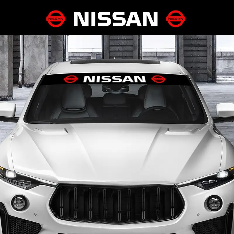 Nissan Car Windshield Sticker, Waterproof Sunproof High-Temperature Resistant Decoration, Custom Style Modification Decal, Fits All Models, Car Stickers