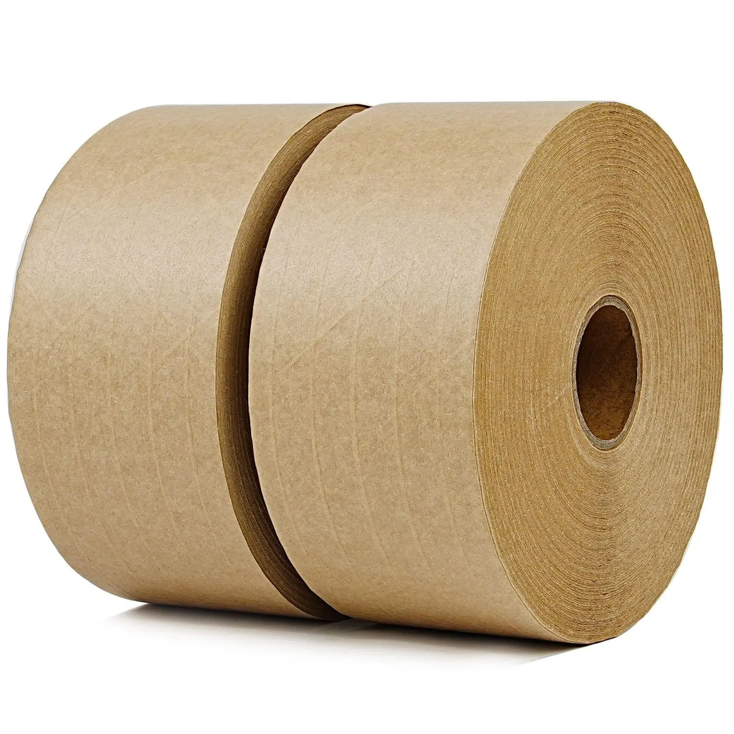 2-Pack Reinforced Water Activated Gummed Kraft Paper Tape, 2.75 inch x 380 ft, Total 760ft,for Heavy Duty Secure Packing and Shipping Writable Eco-Friendly Biodegradable