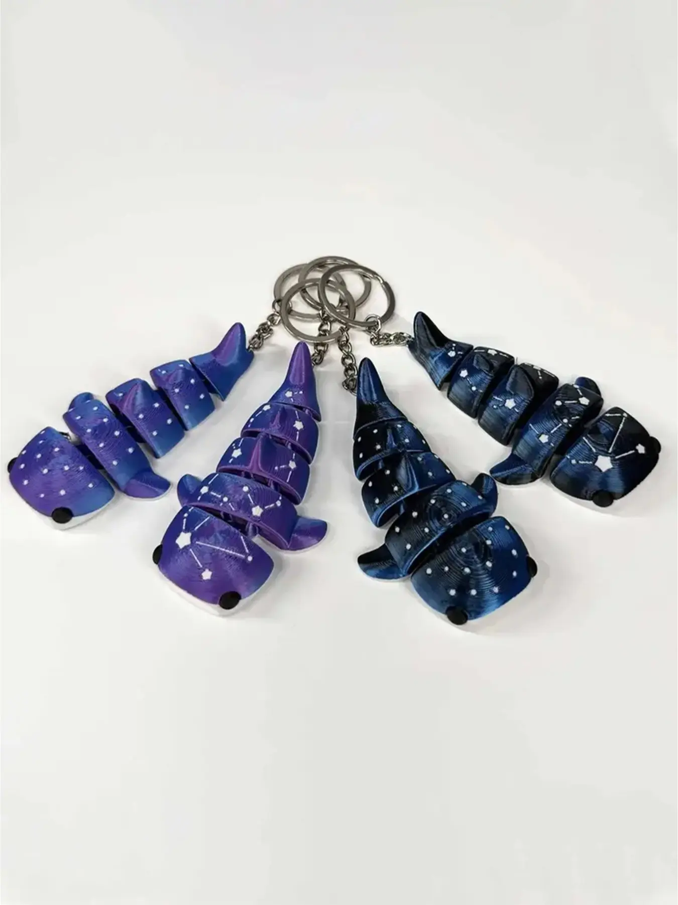 Space Galaxy Aesthetic Segmented Movable Whale Shark Fidget Keychain With Premium Metal Key Ring, Relieve Daily Boredom & Nervous Mood, Spruce Up Plain Student Backpacks And Stay Clear Of Mass-produced Duplicate Bag Ornaments
