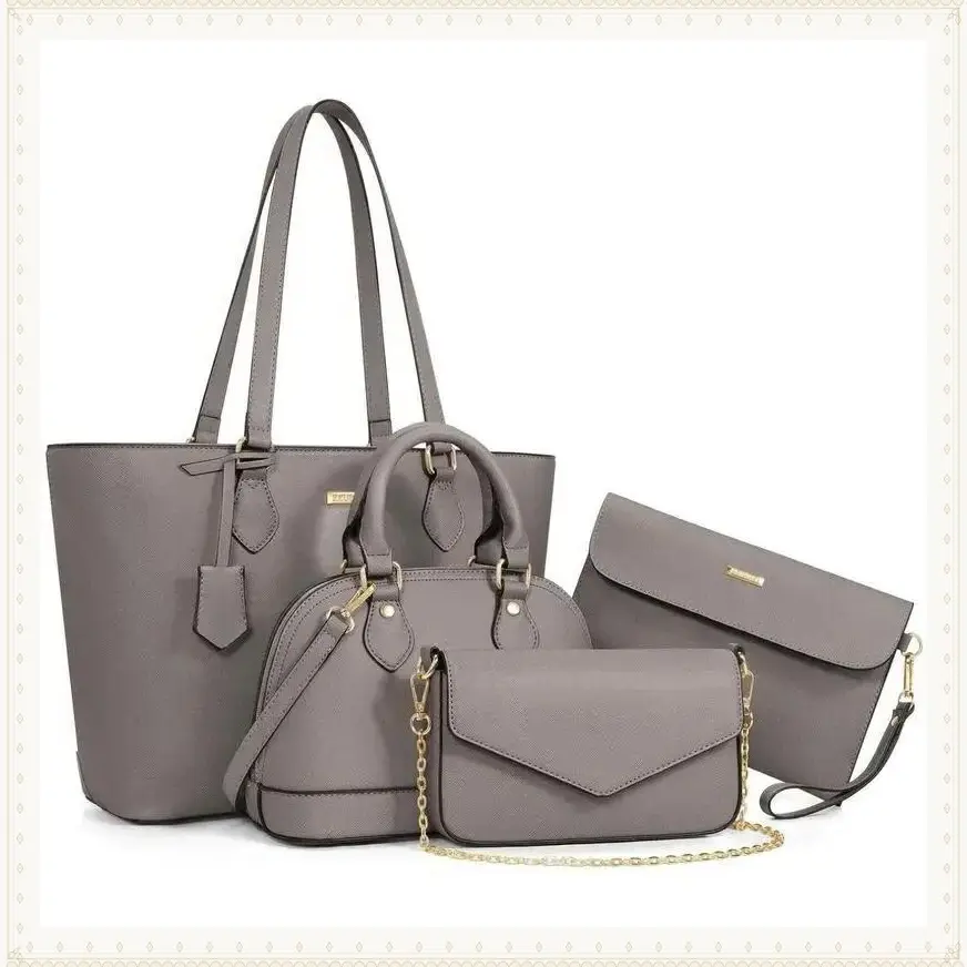 4-piece set of women's fashionable handbag, wallet, handbag, shoulder bag, casual crossbody bagGift