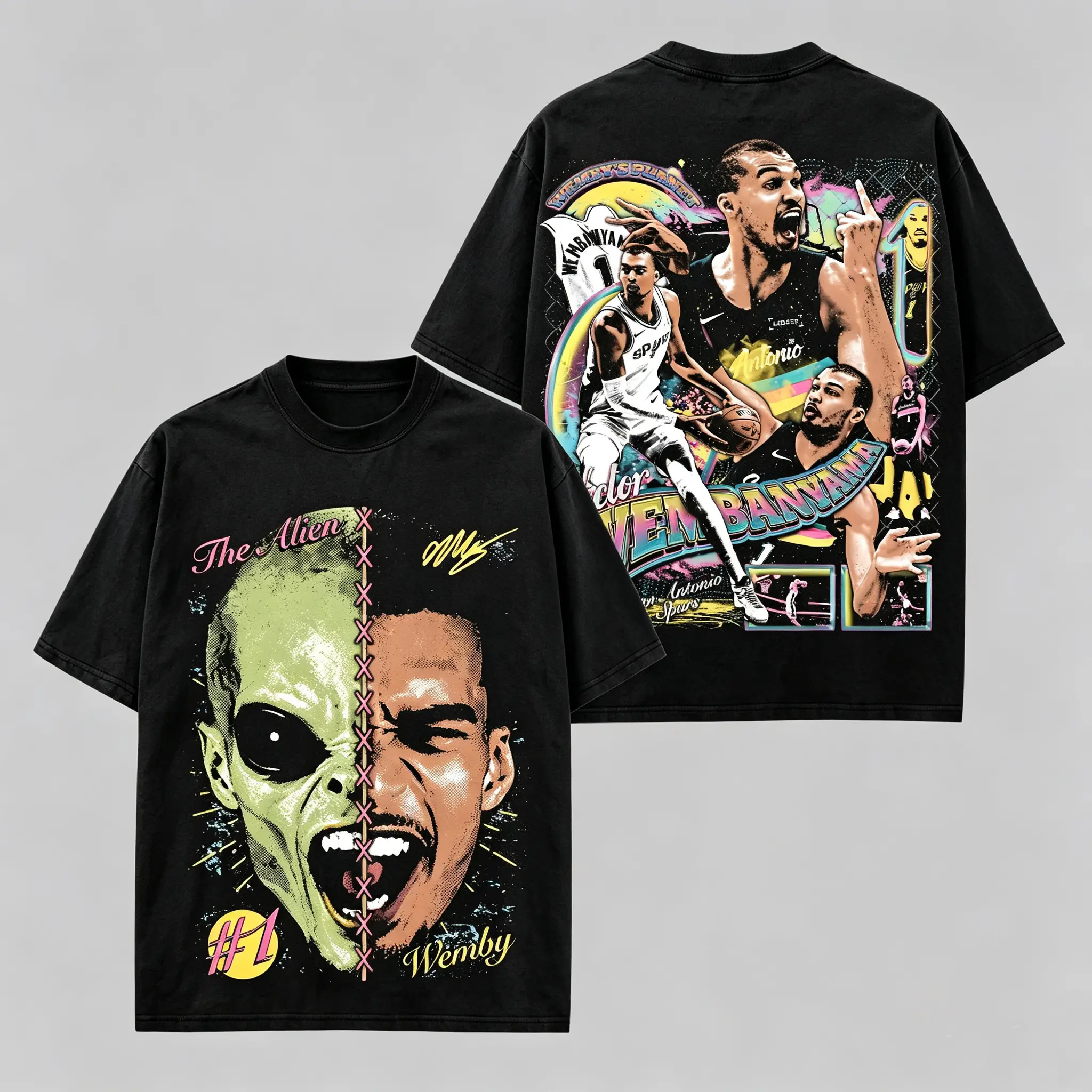 [✨ Cotton] Victor Wembanyama - VW1 Premium Cotton T-Shirt, Vintage Spurs Nation Graphic Tee, San Antonio Basketball Fans Hoops Streetwear Shirt, Victor Wembanyama Fan Merch, Unisex Oversized Sports Gift Tee