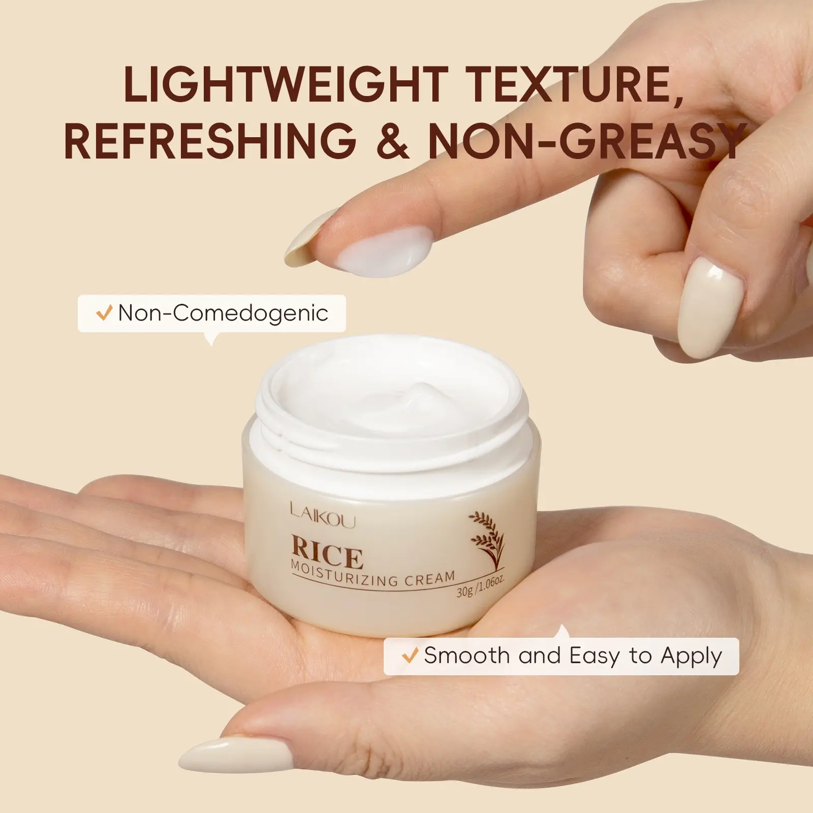 Rice Essence Hydrating Primer Cream 30g, Deep Moisturizing Base, Smooths Skin, Long-Lasting Makeup, Portable, Travel-Friendly, Locks in Moisture  Locks in moisture deeply, nourishes dry skin, and doubles as a silky makeup base during your business trips o