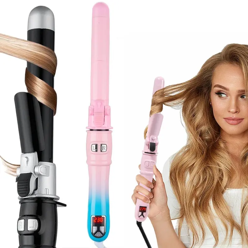 Automatic rotating curling iron, electric curling iron, large wave hairstyle automatic curling wand, create large wave style wool curls, portable heated hairstyle design tool, safe heated curling iron, curling iron, curling hair care products