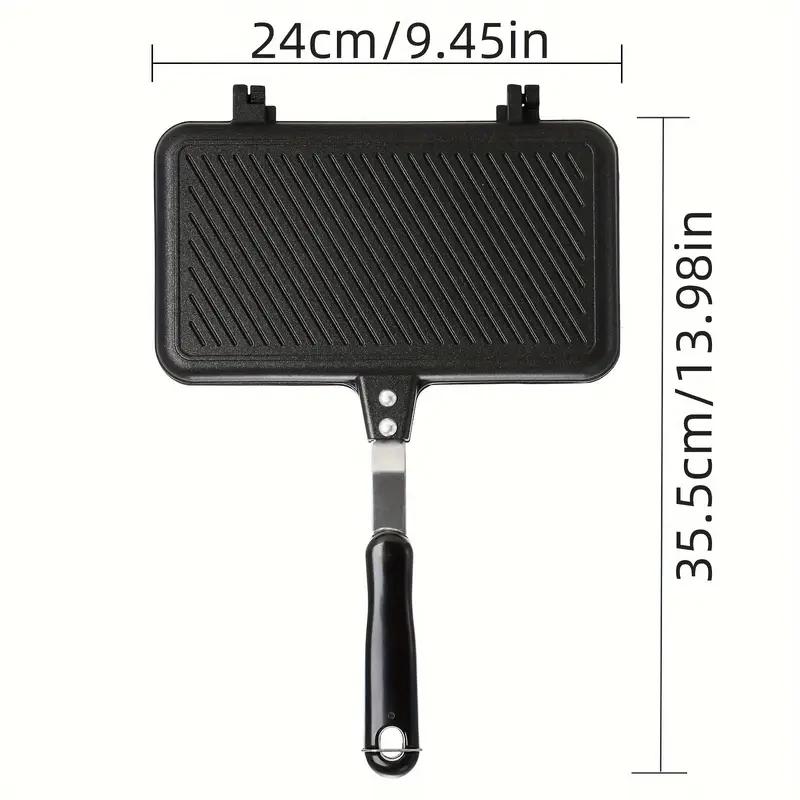 Non-stick Sandwich Press, Sandwich Toaster, 1 Count Double-sided Heat-resistant Handle Sandwich Baking Pan, Kitchen Appliances, Multi-functional Breakfast Pan for Home & Outdoor, Sandwich Maker