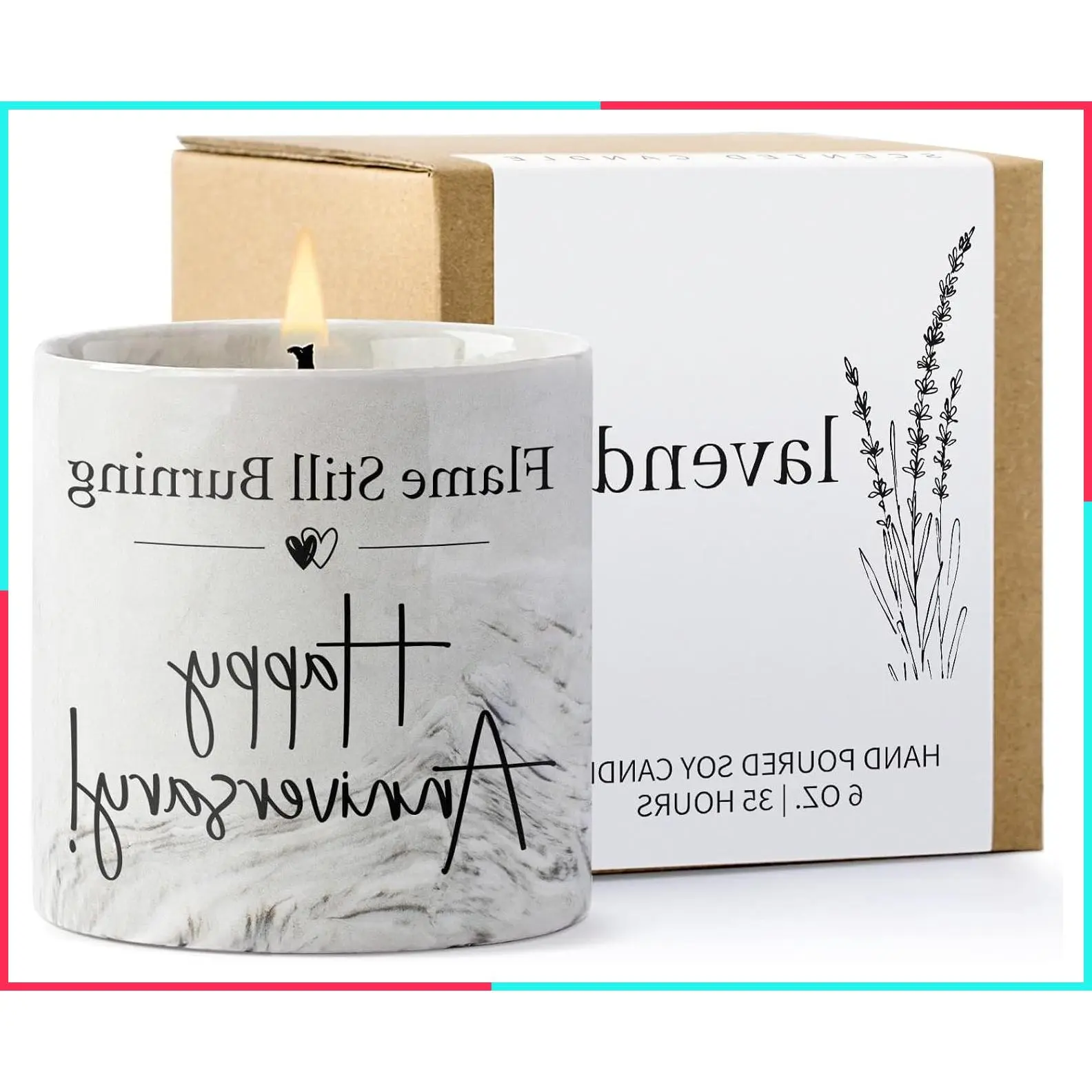 Anniversary Candle - Romantic Gifts for Men, Women & Couples - Perfect Gift for Him & Her - 6oz