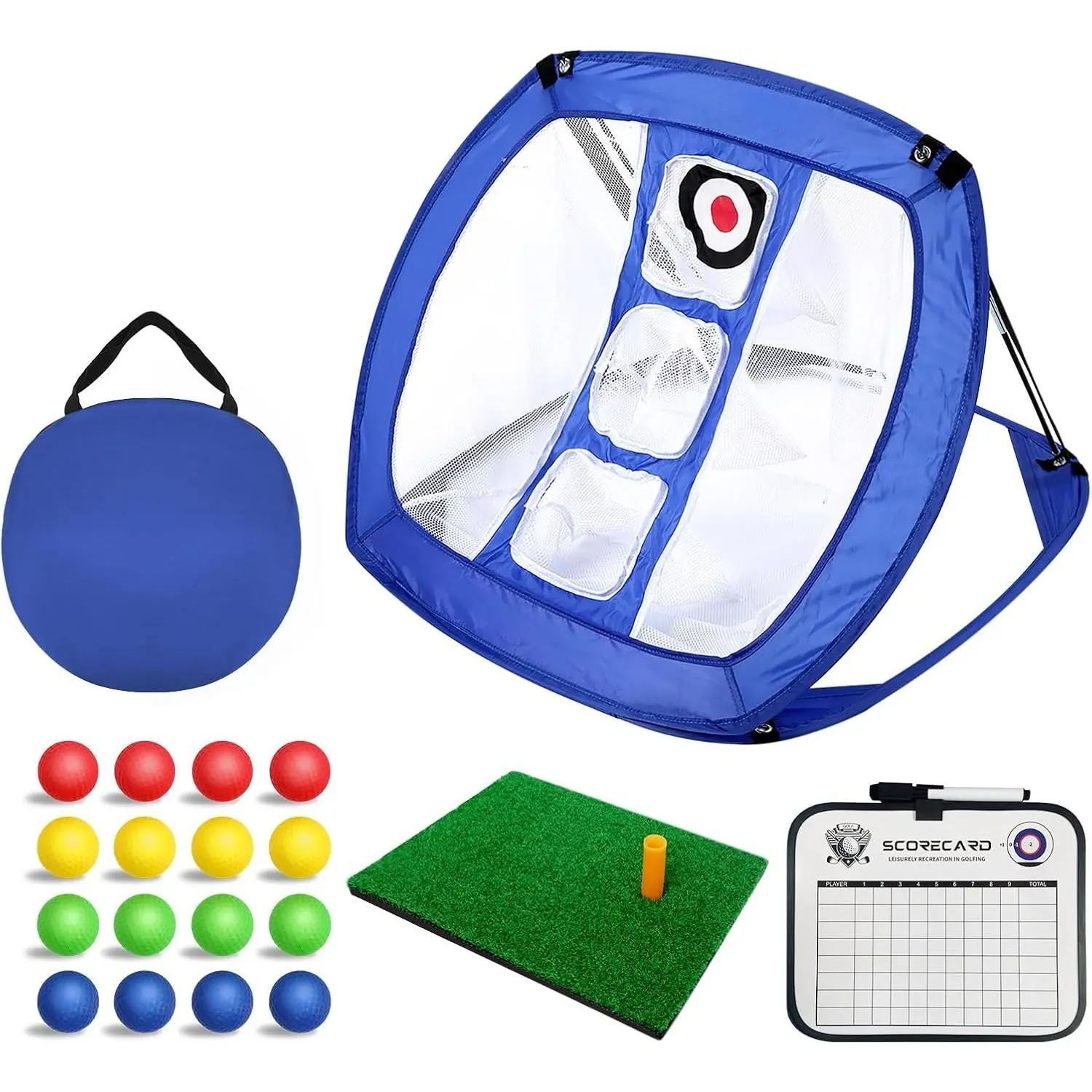 Golf Chipping Net Pop Up - Backyard/Indoor Practice Net with Hitting Mat, Ideal for Short  & Accuracy Practice