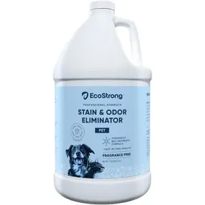 Eco Strong Pet Stain and Odor Remover - Cat Urine Enzyme Cleaner, Urine Destroyer for Dogs, Pet Urine Enzyme Cleaner [All New Fragrance Free] - 128oz
