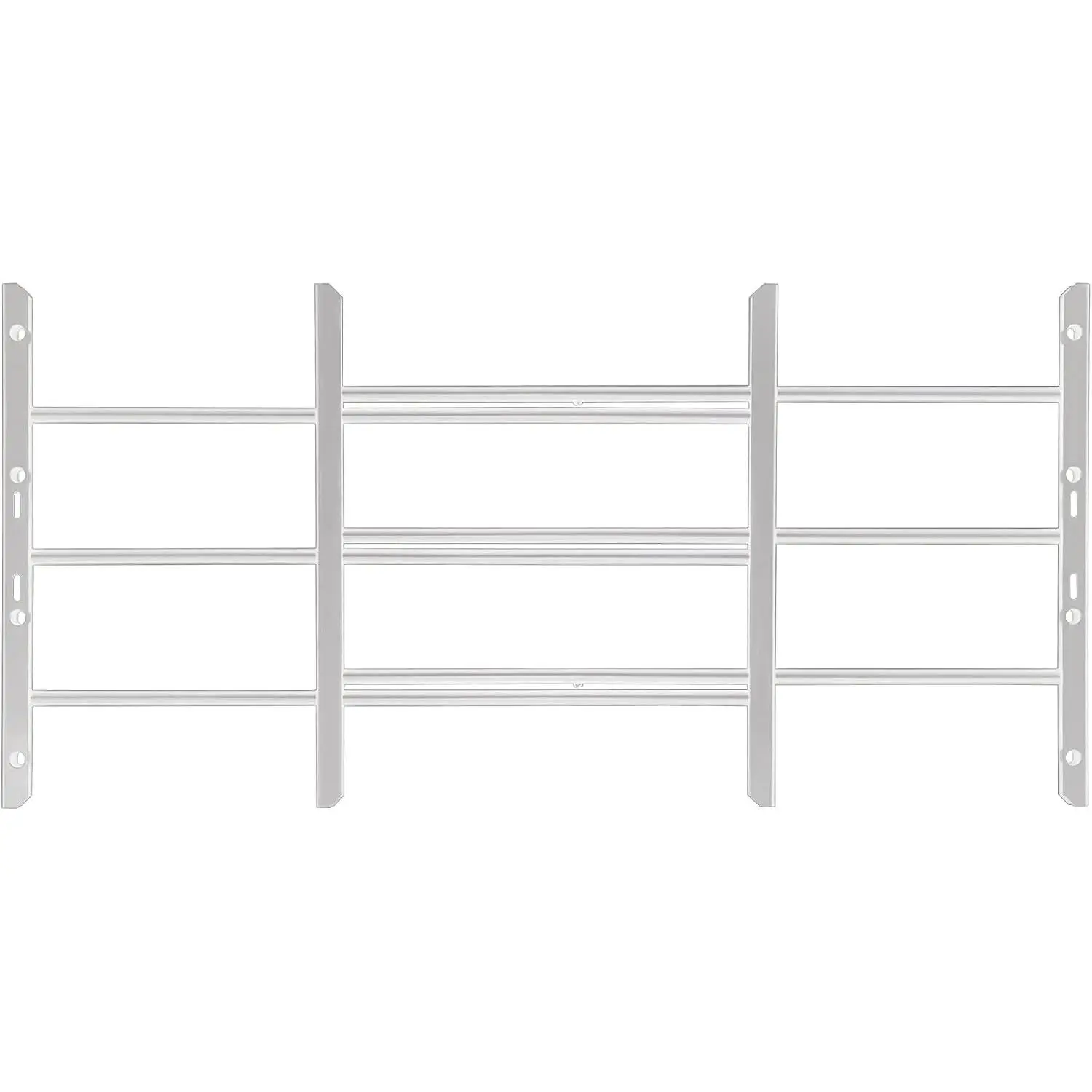 AWG Fixed Window Security Bars,(White, 3Bars) 14 3/4" to 15 3/4" HIGH x 22 3/4" to 38 1/2" Wide Adjustable Width Window Safety Guards for Children, Tubular Steel, Rust Resistant