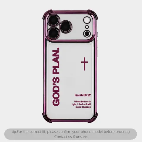 God's Plan Scripture Verse TPU Smartphone Case & Cover, Shockproof Bumper with Lanyard for iPhone 18/17 Pro Max,16,15 Plus,14-11,XR,XS & Galaxy S25-S22, Durable White Silver Minimalist Religious Accessories for Protection, Fashion Spicy Girl Fit, NN89