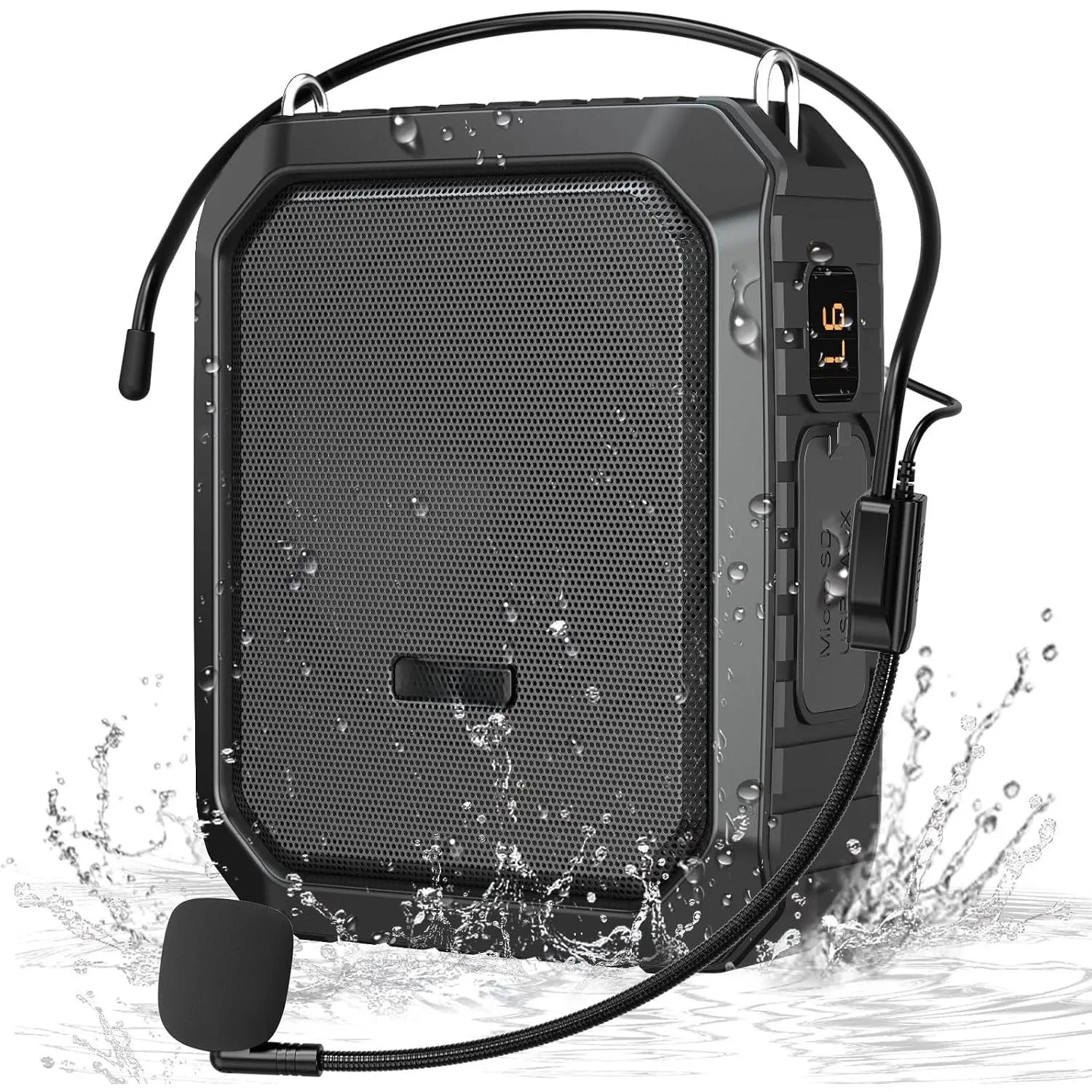 18W Voice Amplifier for Teachers - Portable Gadgets with Wired Mic Headset, Powerful Speakers, IPX5 Waterproof Rechargeable System, Compatible with PC & Laptop (Ideal for Tour Guides)