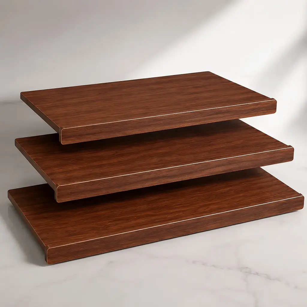 ARCH 30 x 16 Inch Heavy Duty MDF Wood Shelf Liners, 0.6 Inch Thick Wire Rack Covers for Removable Closet Pantry Shelves, Tool-Free Shelf Cover for Cabinet Bathroom Kitchen Shelving Decoration, Walnut Color, Modern Style