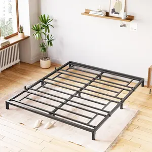 Garvee Heavy Duty Metal Platform Bed Frames and Mattress Bases with Noise-Free, Slip-Resistant Steel Slats, Easy Assembly, Underbed Storage, Various Sizes (Twin, Full, Queen), Strong Support, No Box Spring Needed
