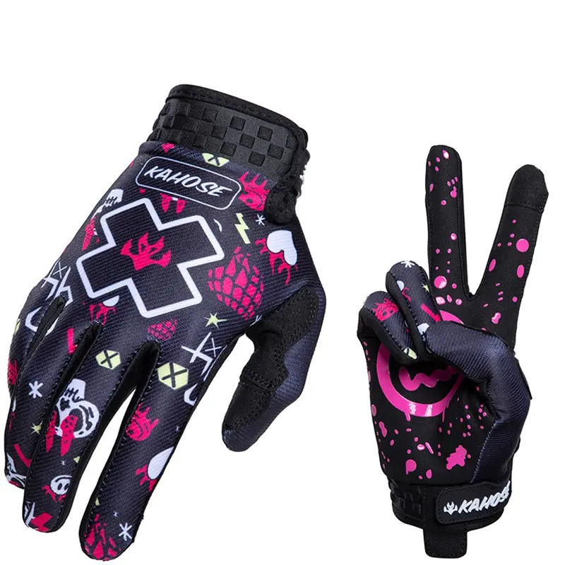 PINK Touchscreen Unisex Full-Finger Cycling Gloves, Breathable Thin Outdoor Sports Gloves, All-Season Universal Design