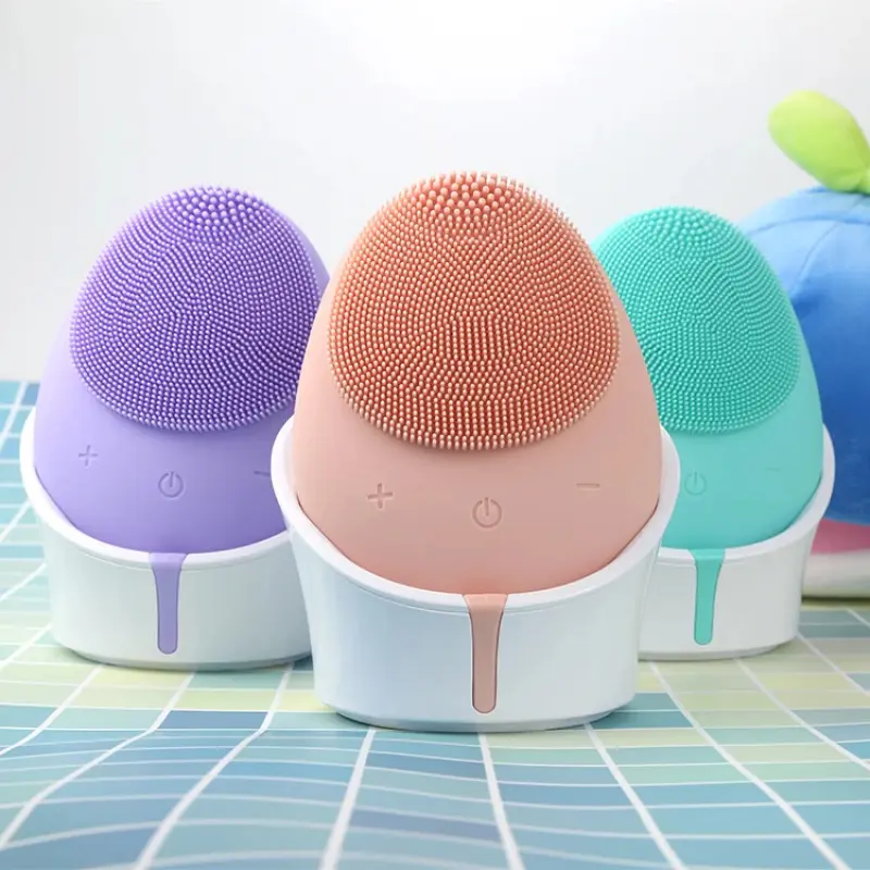 Waterproof Ultrasonic Facial Cleansing Brush, 5-Speed Silicone Face Massager for Deep Pore Cleaning, Rechargeable ABS Skin Care Tool, Exfoliating, Touch, Firming, 450Mah, Battery Powered, 1608 Touch Points, 2 Hours, 3.9V, Face Clean, Face & Body