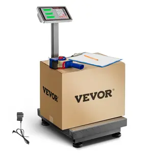 【DealsForYouDays】VEVOR Computing Digital Platform Scale, 660 lbs Load, 0.1 lbs Accuracy Computing Floor Scale with LB/KG, Tare, Price Calculator, Stainless Steel High-Definition Display for Boxes, Luggages, FCC Liste