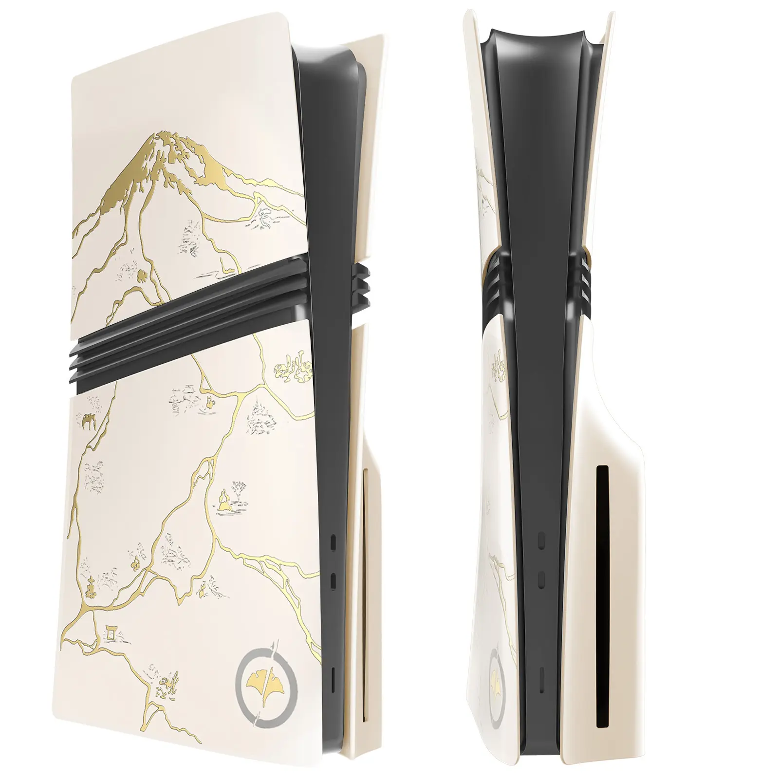 Suitable for PS5 Pro, the "Yantou Mountain Soul" shell, a platinum-colored replacement shell for the Pro console, and a faceplate for the disc and digital editions