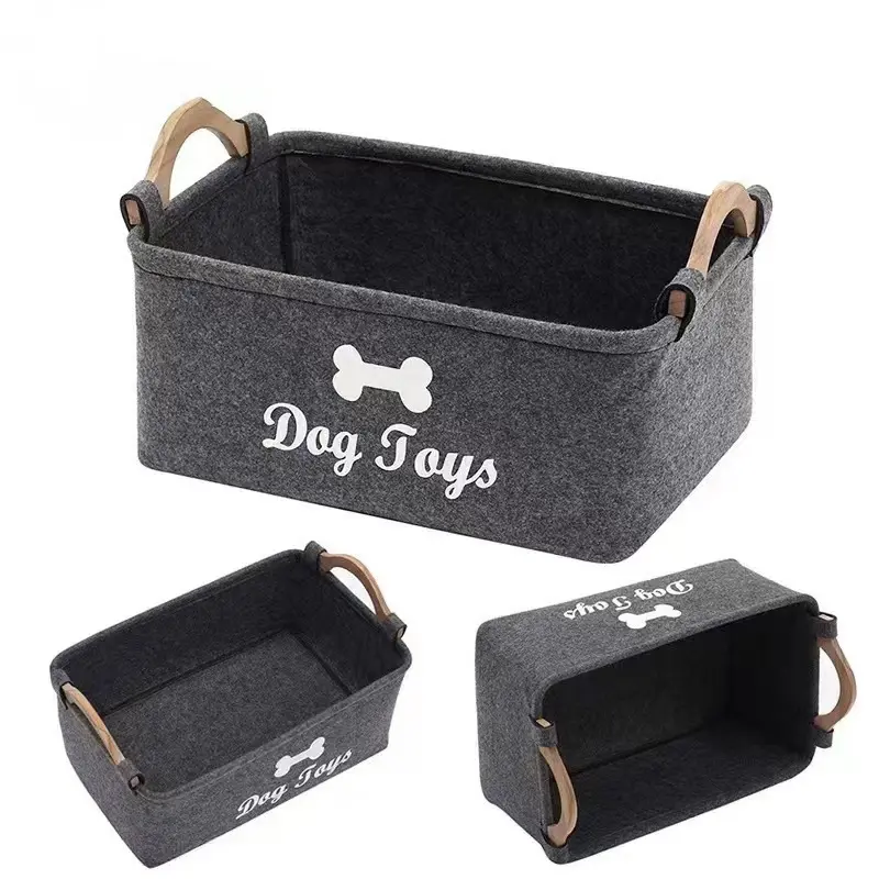 Pet Dog Toy Felt Storage Box Home Storage Basket Snack Miscellaneous Storage Bag Storage Basket