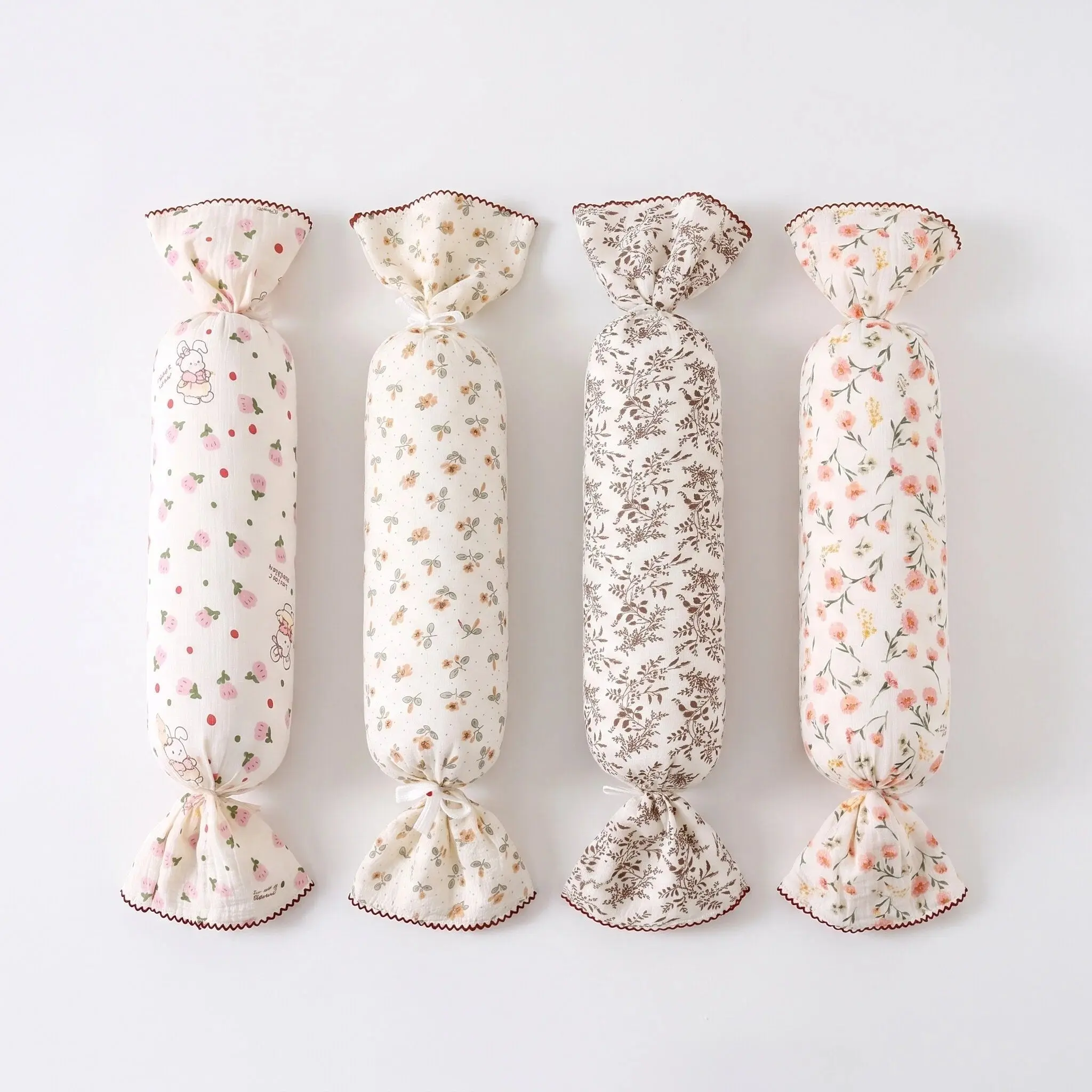 TDHD 2-Pack Vintage Floral Cylindrical Cushions, Soft Washable Fabric, Side Sleeping Support, Home Portable Pillows, Waist & Neck Protection, Bolster Cushion, Polyester Fiber Cushion