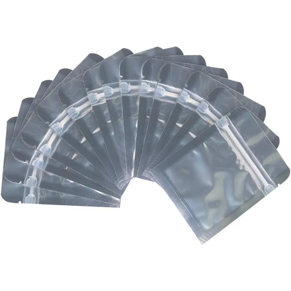 200 Pack 3 x 4 Inch Ziplock Mylar Bags Resealable Clear  Bag |   Storage  Foil Pouch Bag for Multipurpose Use - 4 Mil Thick