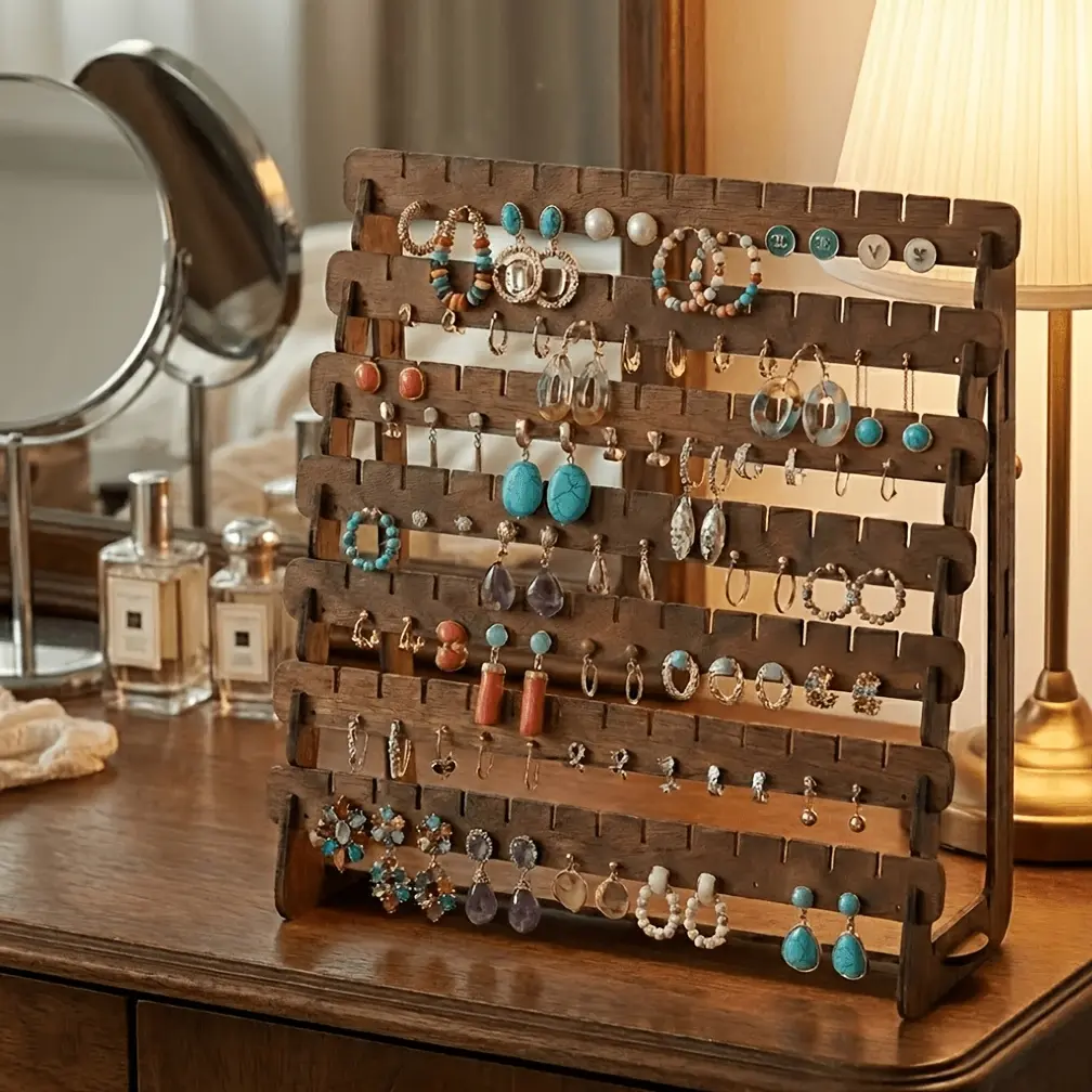 1pc Ear Ring Display Stand, 7-layer Fine Ear Ring Storage Rack, suitable for sellers' jewelry storage, with hook for ear ring storage, hanging jewelry storage box