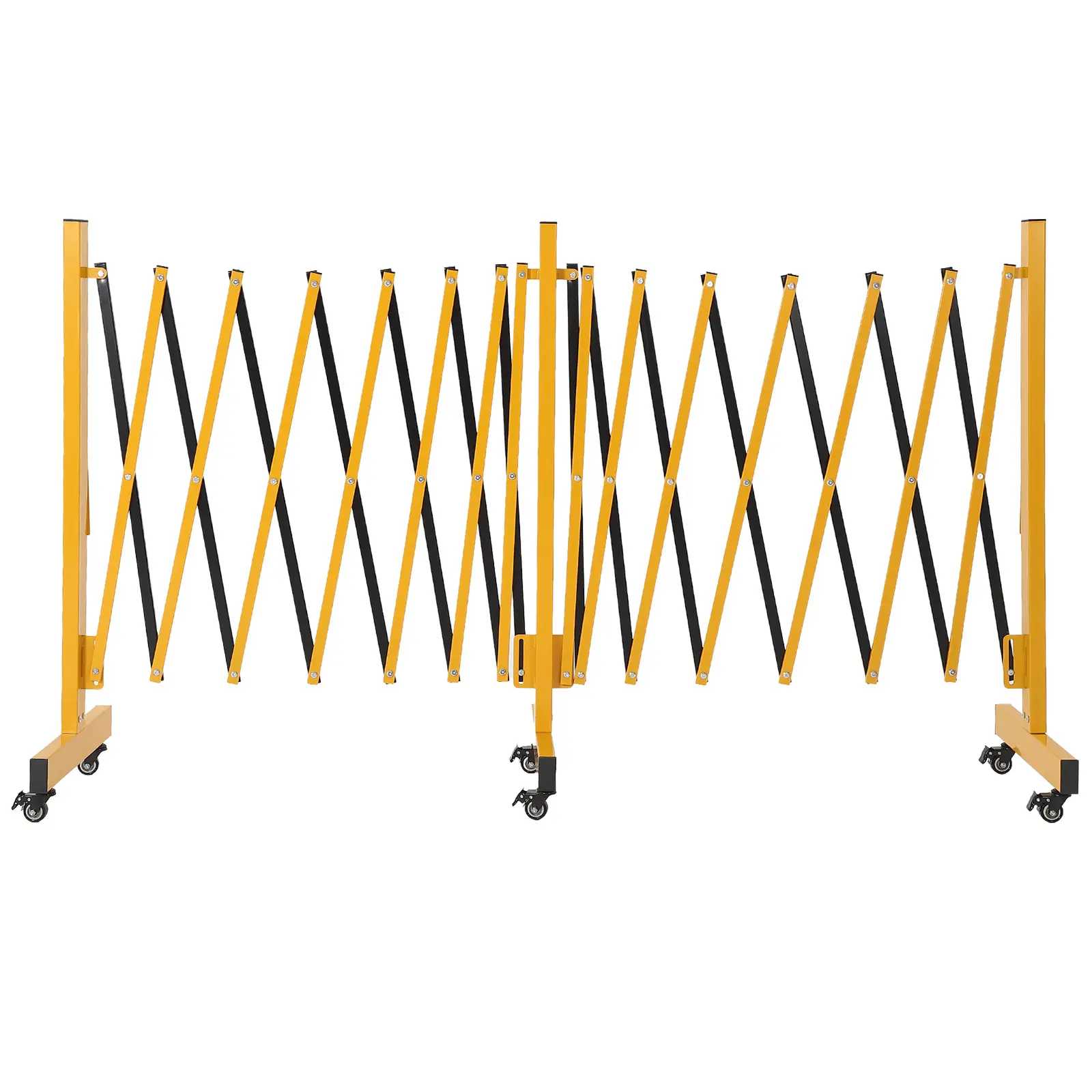 Metal Expandable Mobile Barricade,Industrial Folding Security Gate Driveway Gate, Retractable Retractable Gate Outdoor,Folding Safety Barricade with Casters