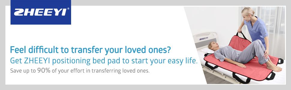 Multipurpose 48" x 40" Positioning Bed Pad with Reinforced Handles - Reusable & Washable Patient Sheet for Turning, Lifting & Repositioning --Sided Nylon, Pink