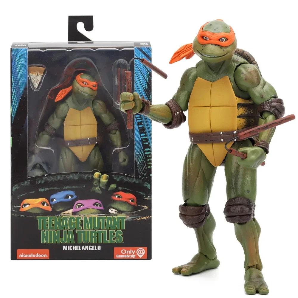 Ninja Turtle Anime Action Figure, Neca 1990 Film Version, Edição limitada, Estátua de PVC, Presentes de Aniversário do Menino popular