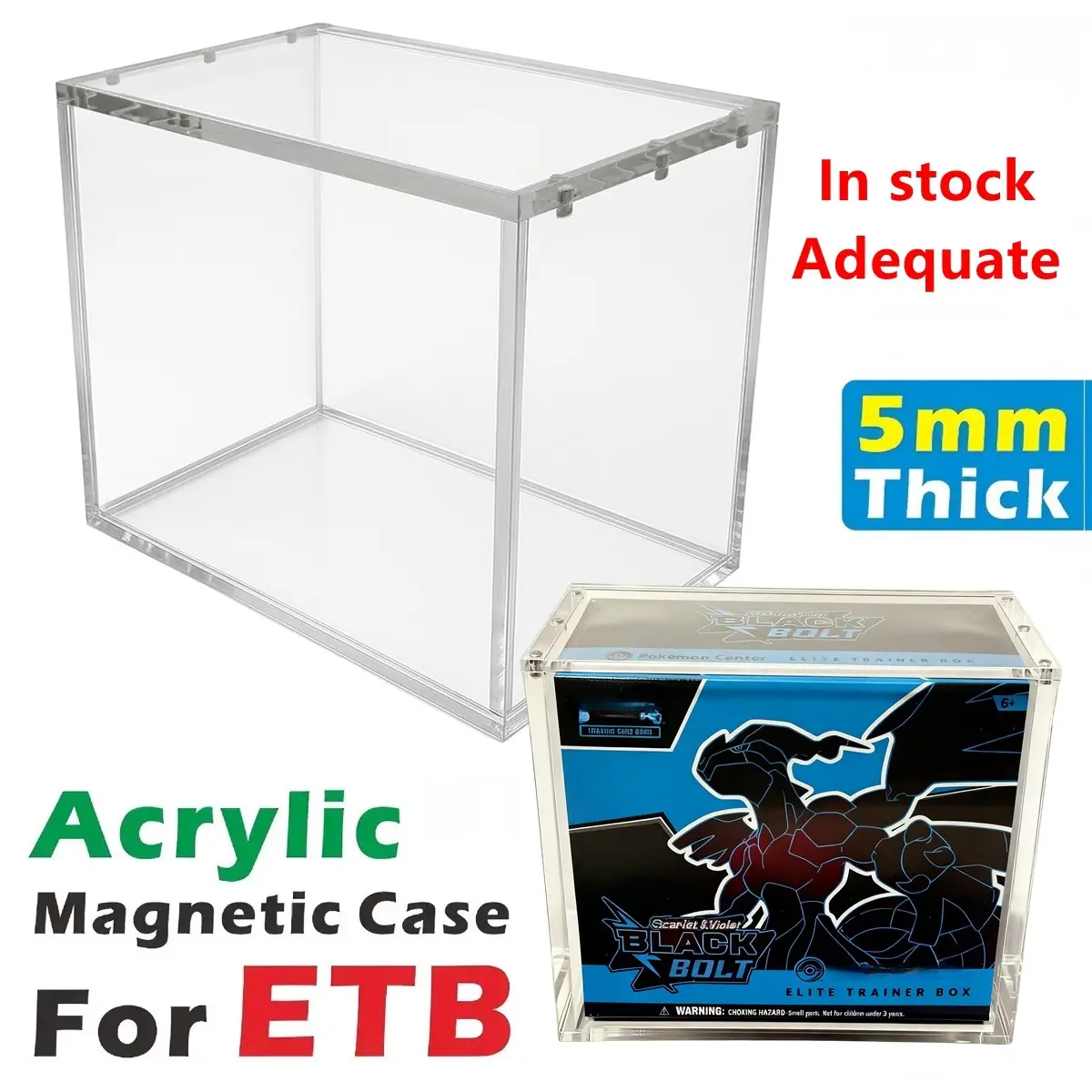 Stackable Acrylic Display Case, Compatible with Etb High-Quality Rectangular Storage Box, Magnetic Closure Design, Transparent Durable Organizer, Clear Acrylic Storage