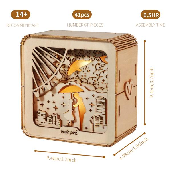 3D Wooden Puzzles Love Model Kit Night Lights Desk Decorations Birthday Christmas Gifts For Women Age14+