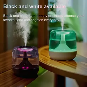 650ml Small desktop Humidifier with Night Light, Usb powered humidifier, continuous and intermittent two gear spray, seven color night light, controllable light, Do not add essential oils, suitable for living room, bedroom, office and other scenes
