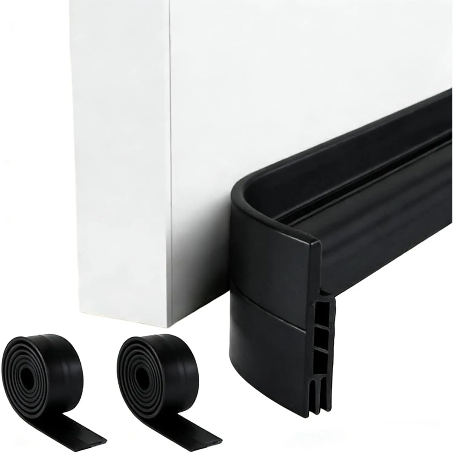 Adjustable Door Draft Stopper - Under Door Sweep Weather Stripping with  Adhesie, Soundproof & Energy-Saing Seal for Exterior/Interior Doors, Cold Air & Noise Blocker