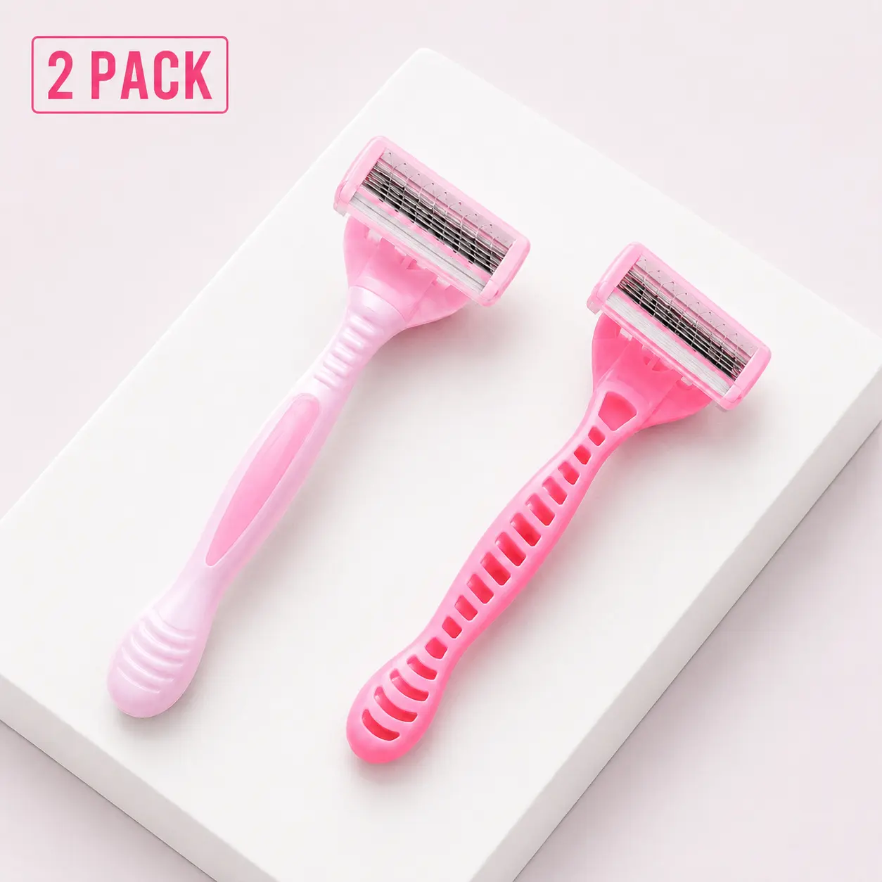 Women’s Sensitive Skin 2-Pack Razors – 6-Blade Shaving Razors with Aloe Gel Strip, 30° Pivoting Head, Ergonomic Grip, Compact, Shower Safe for Body Hair, College Dorm Room Bathroom Supplies, Razors For Women, Two Razors