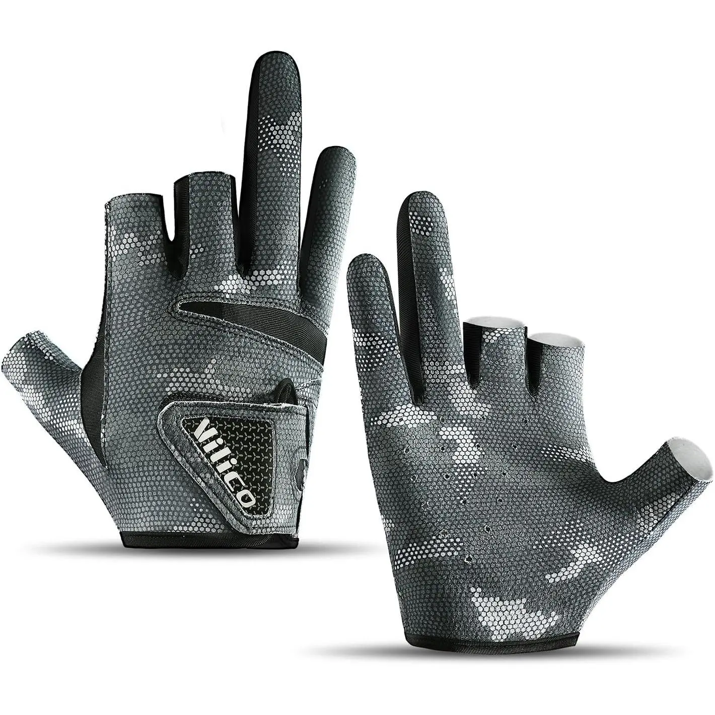 Fishing Gloves Men & Women, Anti-Slip & Breathable Laxuery Palm Kayak Gloves, 3-Cut Fingers UV Gloves Ice Fishing Gloves Fly Fishing Accessories