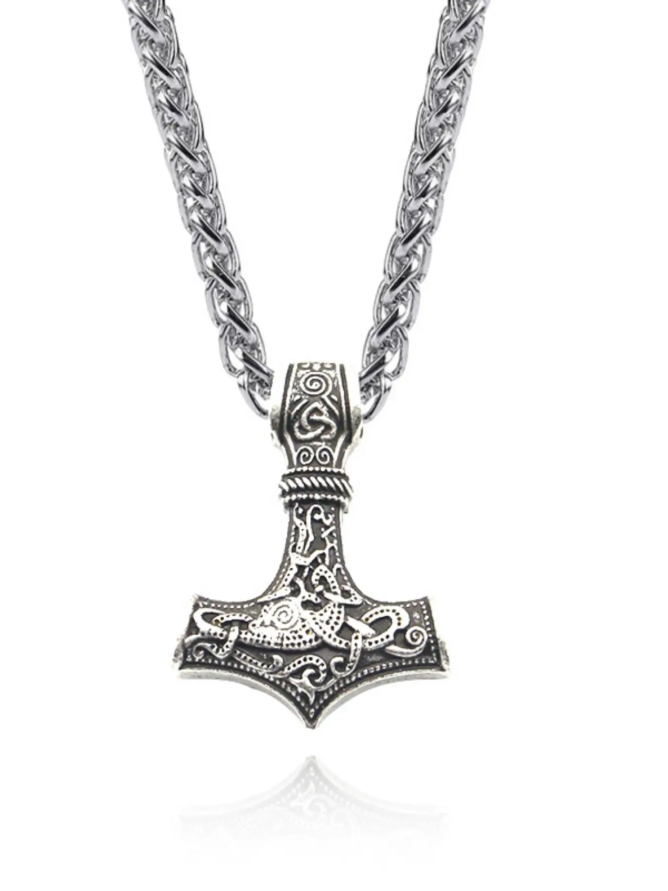 1-piece retro classic Viking Thor's Hammer style necklace, men's amulet jewelry gift