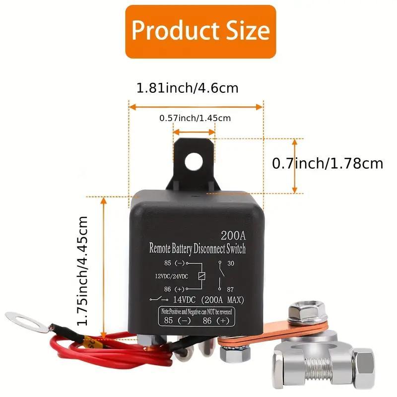 Remote Battery Disconnect Switch 12V 240A, Upgrade Smart Voltage Car Kill Switch Anti-Theft, Prevent Battery Drain, Remote Battery Kill Switch for Car, Truck, RV Flat Installation It can (Only control the battery)