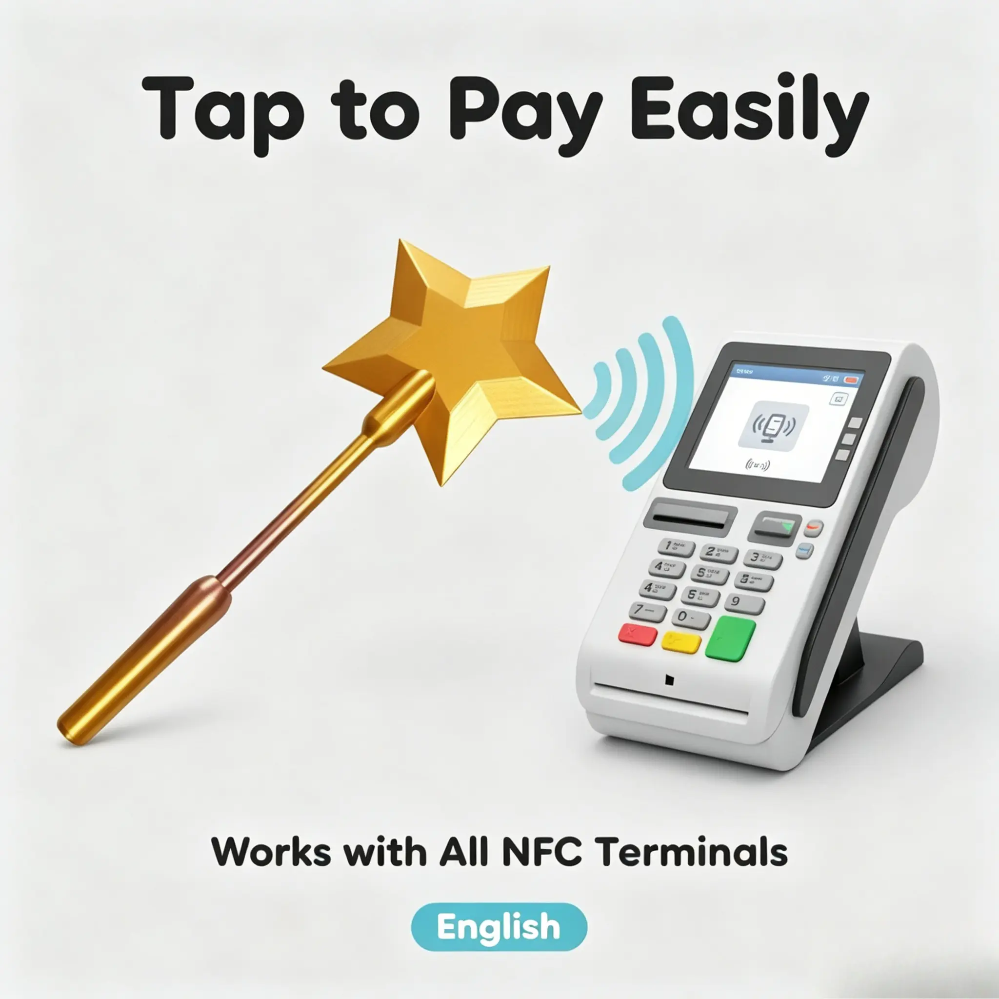 3D Printed Star Magic Wand Card Holder, Compatible With All NFC Payment Terminals For Contactless Tap To Pay, Portable Detachable Card Sleeve Accessory For Daily Shopping Transactions