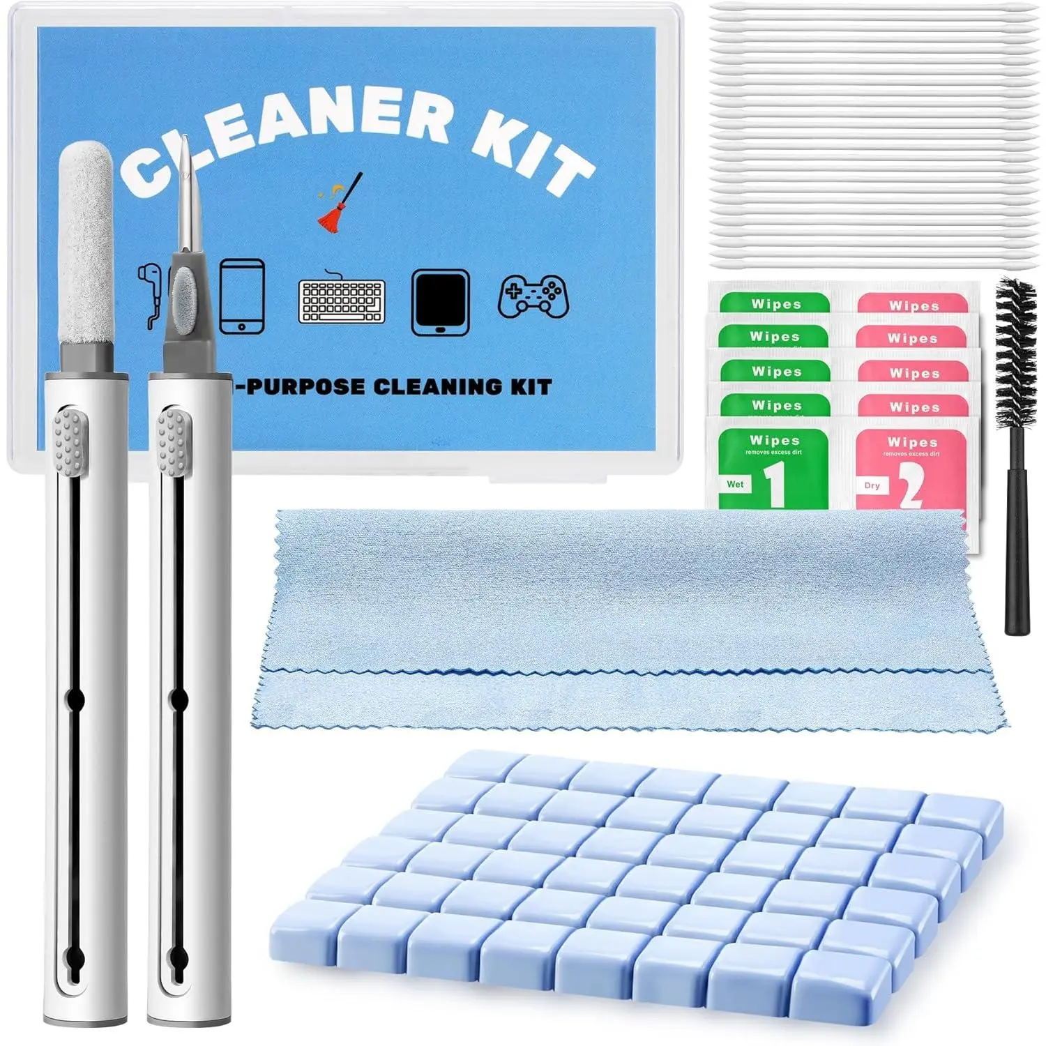 Upgraded for Airpod Cleaner Kit (81 PCS),Multi-Tool with Cleaning Pen,Putty&Swabs,Removes Earwax& Dust,Compatible with AirPods Pro1/2/3,Earbud,Headphones,Phone& Port
