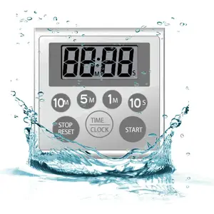 Waterproof Digital Shower Timer Clock for Bathroom Kitchen with Strong Magnet and Large LCD Display 7 Key
